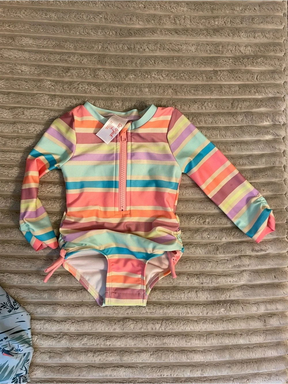 H&M Kids One-Piece Swimwear Set - Pastel Multicolor Stripes & Floral